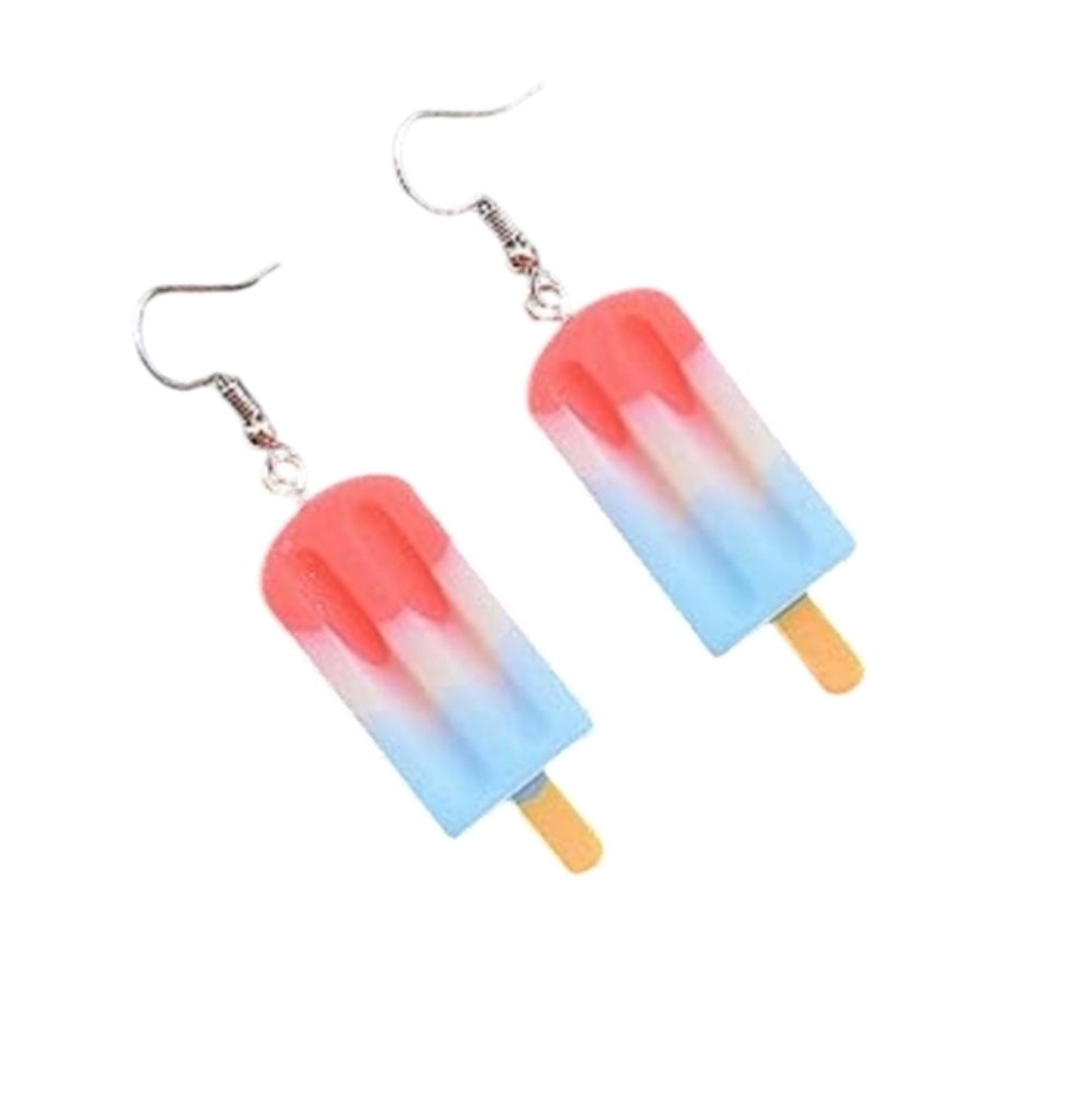 Red,‎ White, Blue Popsicle Summer Womens Dangle Earrings